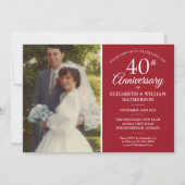 Juwelen Huwelijksfoto 40ste Trouwdag Robijnen Hart Kaart (Voorkant)