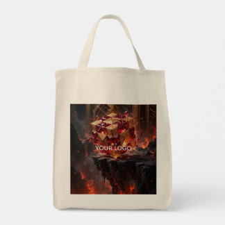 Juwelen Kubus op de Vulkanische Afgrond Tote Bag