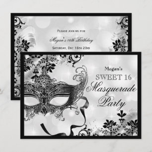 Juwelen Masker & Damast Zilveren Masquerade Sweet Kaart