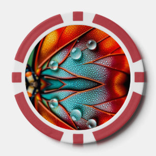 Juwelen op een vurige vleugel poker chips