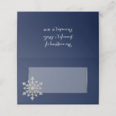 Juwelen Snowflake Wedding Gevouwen Plaats Kaart (Buitenkant ongevouwen)