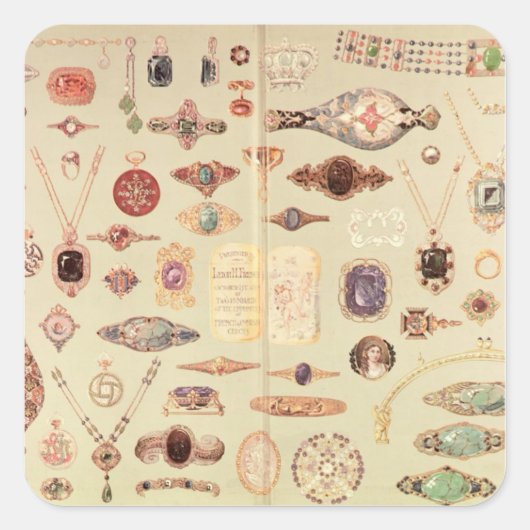 Juwelen uit de Catalogus Tiffany, 1890 Vierkante Sticker (Voorkant)