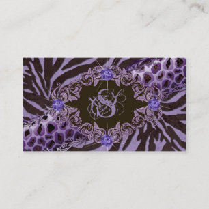 Juwelen Visitekaartjes Dierlijk Zebra Lopard Paars