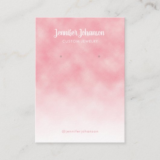 Juwelenhouder oorringt modern metaalroze wit visitekaartje (Voorkant)