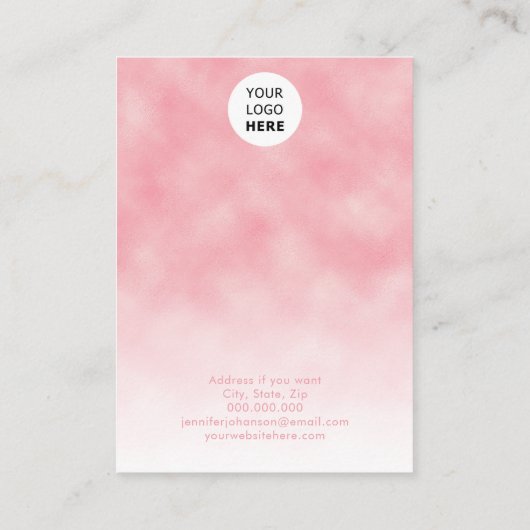 Juwelenhouder oorringt modern metaalroze wit visitekaartje (Achterkant)