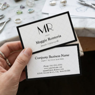Juweler / Silversmith - Schone stijlvolle monogram Visitekaartje