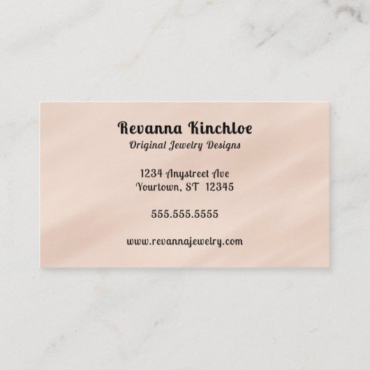 Juwelier Gemoloog Sieraden Design Sales Visitekaartje (Achterkant)