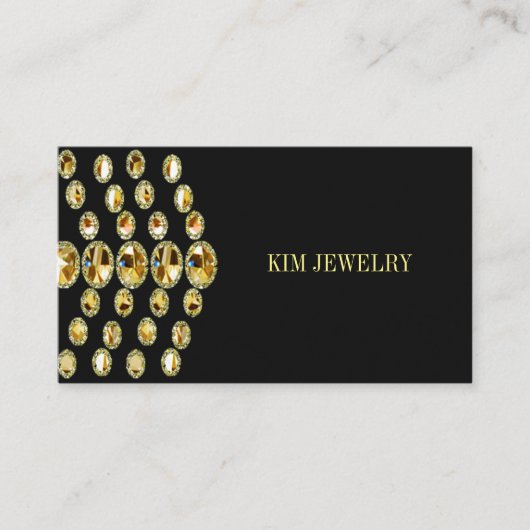 Juwelier op zwart visitekaartje (Voorkant)