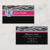 Juwelier Zebra Print Diamond Sparkle Visitekaartje (Voorkant / Achterkant)