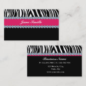 Juwelier Zebra Print Diamond Sparkle Visitekaartje (Voorkant / Achterkant)