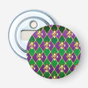 Juwelry Background Mardi Gras Button Flesopener