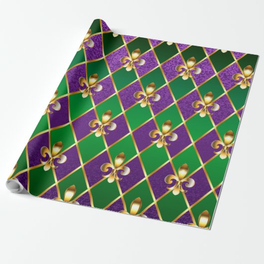 Juwelry Background Mardi Gras Cadeaupapier (Uitgerold)