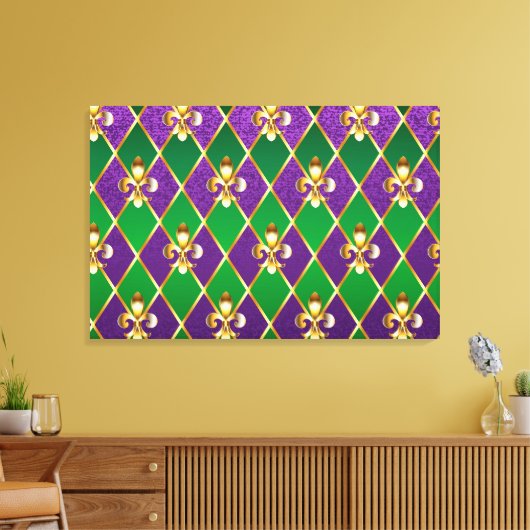 Juwelry Background Mardi Gras Canvas Afdruk (Insitu (Woonkamer))