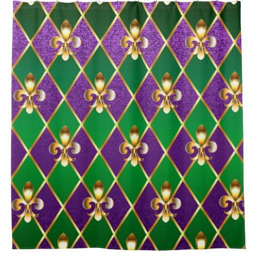 Juwelry Background Mardi Gras Douchegordijn (Voorkant)