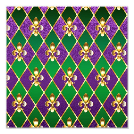 Juwelry Background Mardi Gras Foto Afdruk (Voorkant)