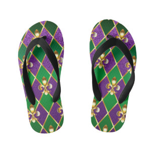 Juwelry Background Mardi Gras Kinder Teenslippers