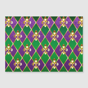 Juwelry Background Mardi Gras Magnetische Uitnodiging