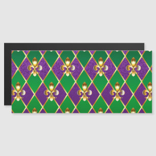 Juwelry Background Mardi Gras Magnetische Uitnodiging