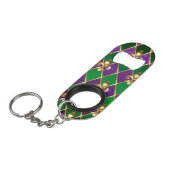 Juwelry Background Mardi Gras Mini Flessenopener (Voorkant Gekanteld)