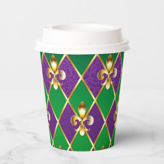 Juwelry Background Mardi Gras Papieren Bekers (Achterkant)