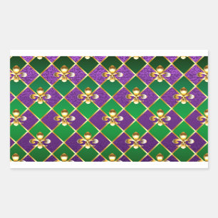 Juwelry Background Mardi Gras Rechthoekige Sticker