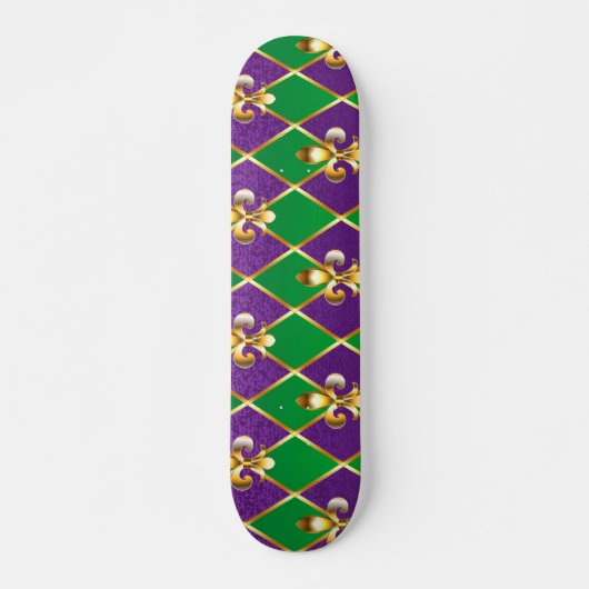 Juwelry Background Mardi Gras Skateboard (Voorkant)