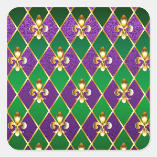Juwelry Background Mardi Gras Vierkante Sticker
