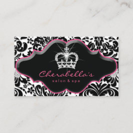 Juwelry Princess Crown Floral Damask Loyalty Card.