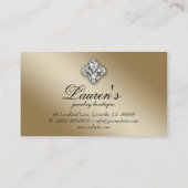 Juwelry Zebra Fleur de lis Sparkle Gold Visitekaartje (Achterkant)