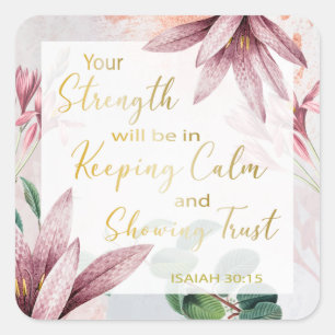 JW 2021 JW-tekst - Kalm houden en Show vertrouwen  Vierkante Sticker