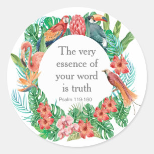 JW 2023 jaartekst Psalm 119:160 Oerwoud Ronde Sticker
