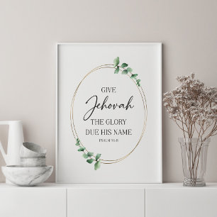 JW 2025 Jaar Tekst met Eucalyptus Poster