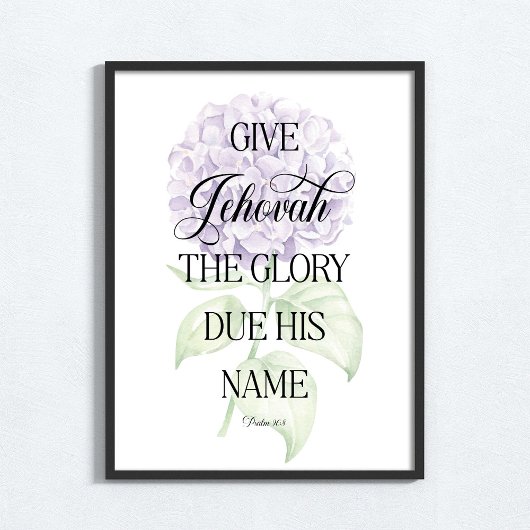 JW 2025 Jaar Tekst met Hydrangea Print