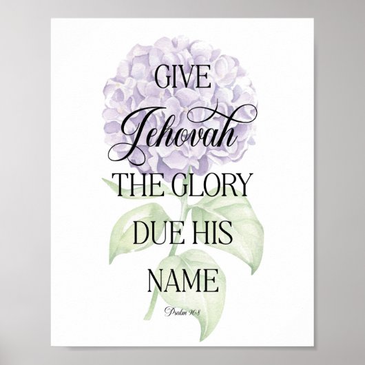 JW 2025 Jaar Tekst met Hydrangea Print (Voorkant)