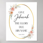 JW 2025 Jaar Tekst met Rozen Print (Voorkant)