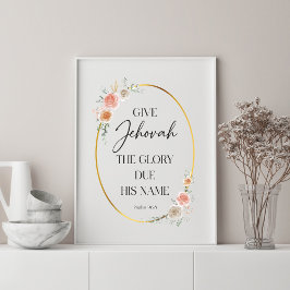 JW 2025 Jaar Tekst met Rozen Print