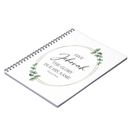 JW 2025 Jaar Tekst Mok met Eucalyptus Notitieboek (Linkerzijde)