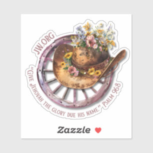 JW 2025 Jaar Tekst Westerne Vinyl Sticker