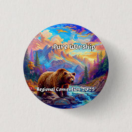 JW 2025 Pure Worship Regionale Conventie Pin Ronde Button 3,2 Cm