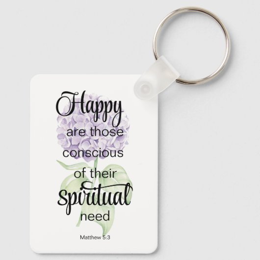 JW 2025 Year Text with Hydrangea Print Sleutelhanger (Achterkant)