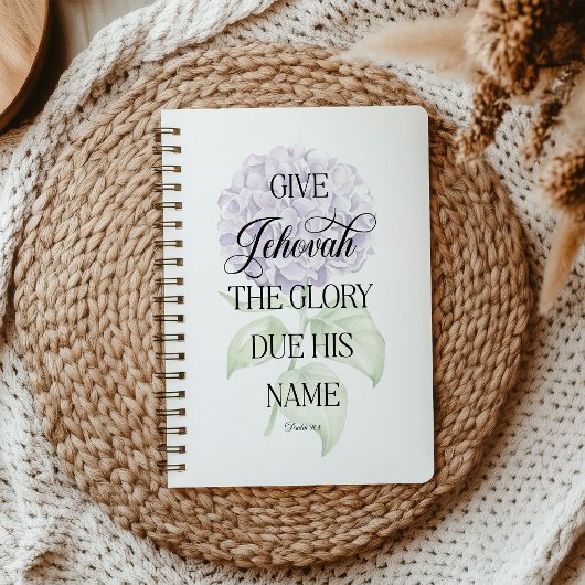 JW 2025 Yeat Text Carnet avec Hydrangea