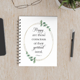 JW 2026 Jaar Tekst met Eucalyptus Mattheüs 5:3 Notitieboek