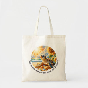 JW 2026 Jaartekst Matt. 5:3 Gelukkige Schildpad Tote Bag