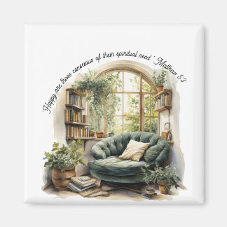JW 2026 Year Text Matthew 5:3 "Cozy Nook" Magneet