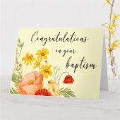 JW Baptism Cadeaux - Carte de voeux Fleur Rouge (Fleur jaune)
