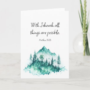 JW Card, Matthew 19:26   Carte de voeux JW pliée