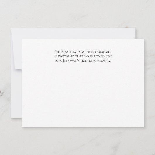 JW Carte de Sympathie pour Frères - Apocalypse 21: (Dos)