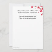 JW Cherry Blossom Schriftuurlijke bedankkaart Kaart (Achterkant)