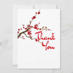 JW Cherry Blossom Schriftuurlijke bedankkaart Kaart