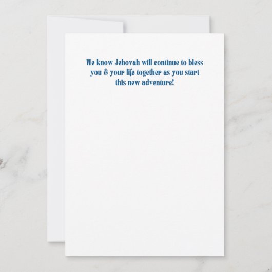 JW Félicitations pour la carte d'acceptation Bethe (Dos)